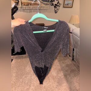 Aqua Sparkling Black Bodysuit